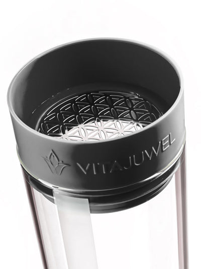 VitaJuwel Sana Crystal Water Carafe, Lava Black without GemPod